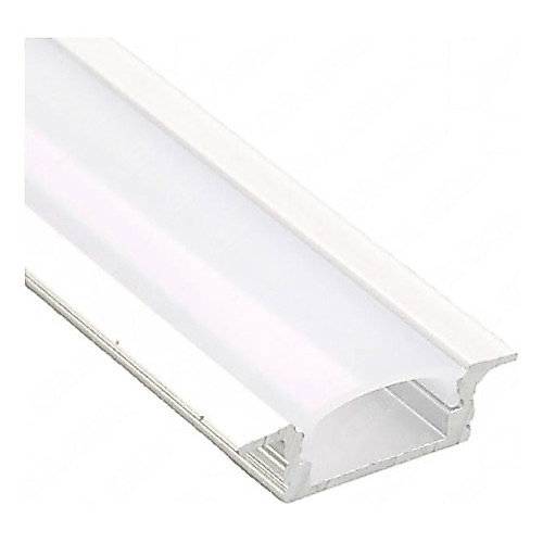Perfil de Alumínio para Fita LED Embutir | 1 Metro | Modelo 2010 | Branco ou Preto