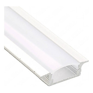 Perfil de Alumínio para Fita LED Embutir | 1 Metro | Modelo 2010 | Branco ou Preto