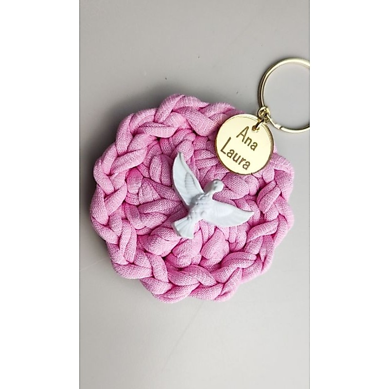 15 chaveiros mandala de crochê para batizado/eucaristia/primeira comunhão lembrancinha personalizado com nome