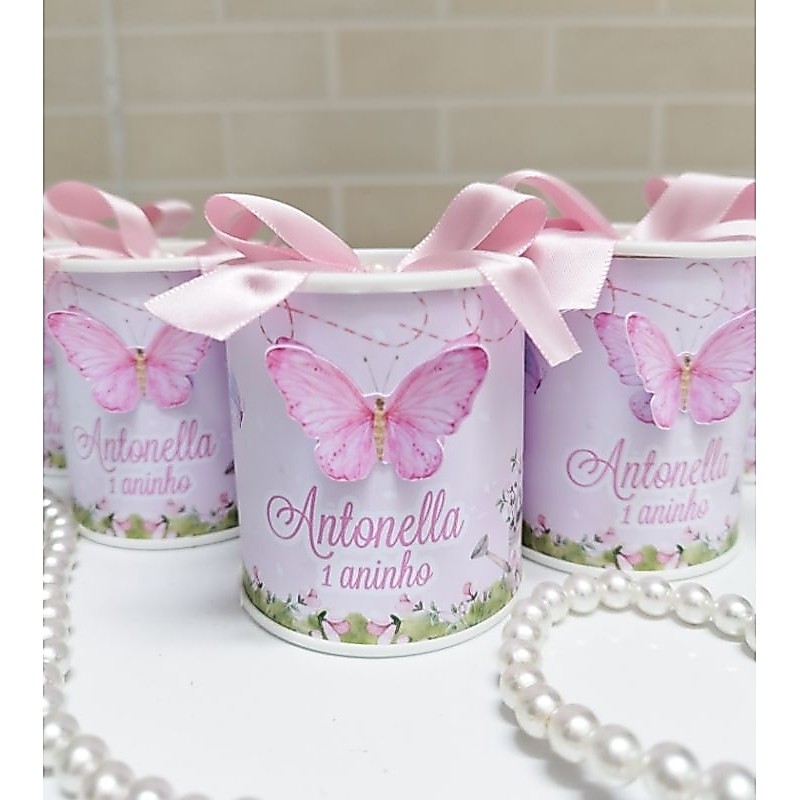 Tubolatas 7 x 6 Jardim das Borboletas Encantado Lembrancinha Personalizada Maternidade nascimento