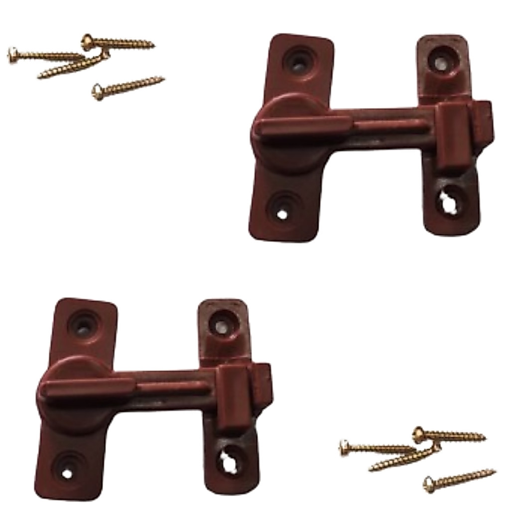 2-Tranqueta-Fecho- Trinco De Porta Sanfonada PVC Mogno Bcf