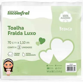 Toalha Luxo  Lisa e Estampada 100% Algodão 70cmX1,10m Tecido Duplo, Enxoval, Toalha Fralda de Pano