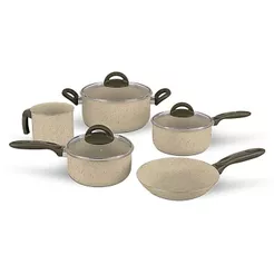 Jogo de Panelas Brinox Antiaderente Ceramic Life 5 Peças Suprema Vanilla