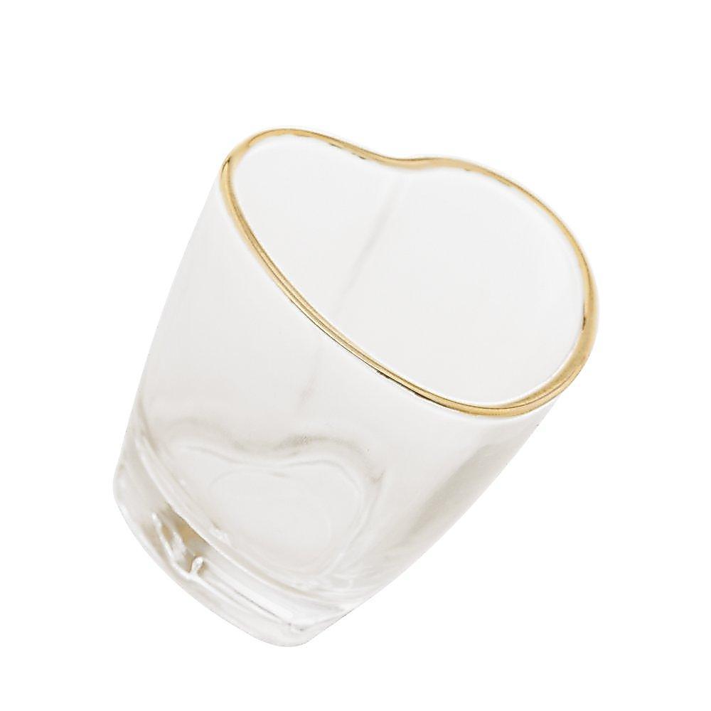 Copo para Shot Coração de Vidro com Fio de Ouro 50ml - Lyor