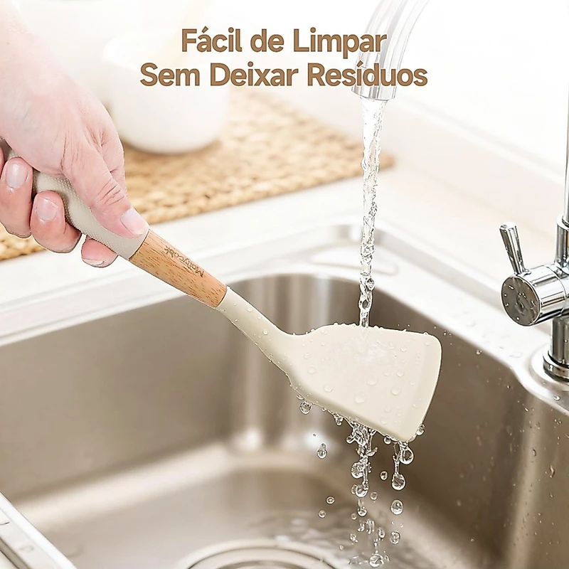 Kit de Cozinha 7 Peças Mollyccok com Espátulas de Silicone na Cor Branco — foto 6