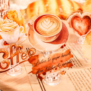 15 Pçs PET Adesivos De Café Transparentes Para Scrapbooking Resina Artesanato Diário Planejadores Envelopes Paredes Carr