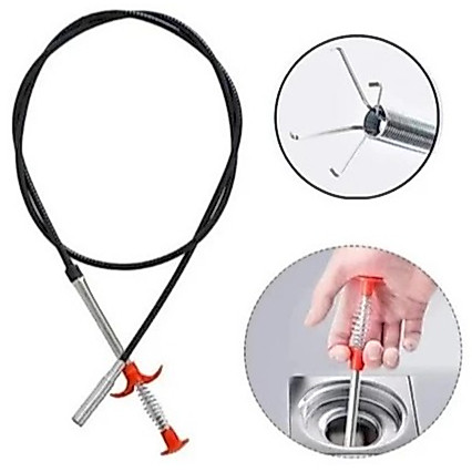Desentupidor Flexível 85cm/160cm com Garras Pinça – Limpador para Ralos, Pias e Canos