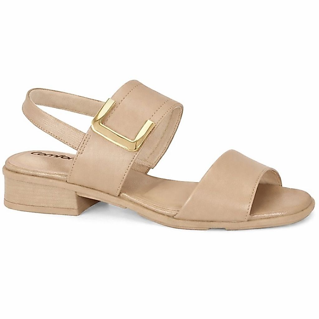 Sandália Feminina Mocca Salto Bloco Baixo Comfortflex 2561402-1