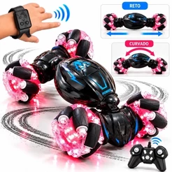 Carrinho Controle Remoto Sensor De Mão Stunt Gira 360° Anda De Lado Drift Luz LED - Carro Controle Remoto com Sensor