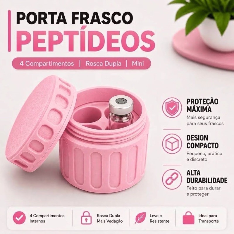 Estojo Porta 4 Ampolas 3ml a 5ml Segurança para suas ampolas TG Tirzec Lipolles Gluconex e outros