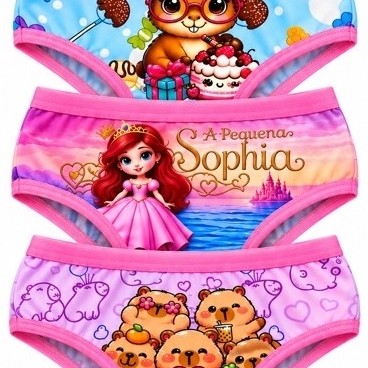 KIT 5 /10 CALCINHAS_CALÇOLINHAS INFANTL ESTAMPADAS COM PERSONAGENS
