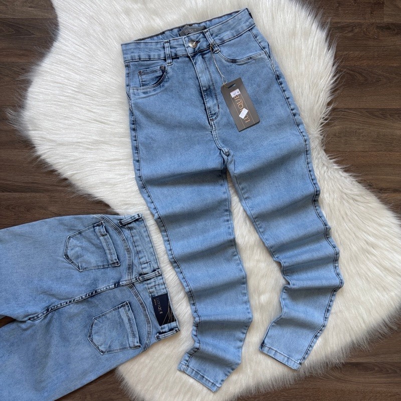 Calça Jeans Feminina Lycra Power Premium Modeladora Cintura Alta