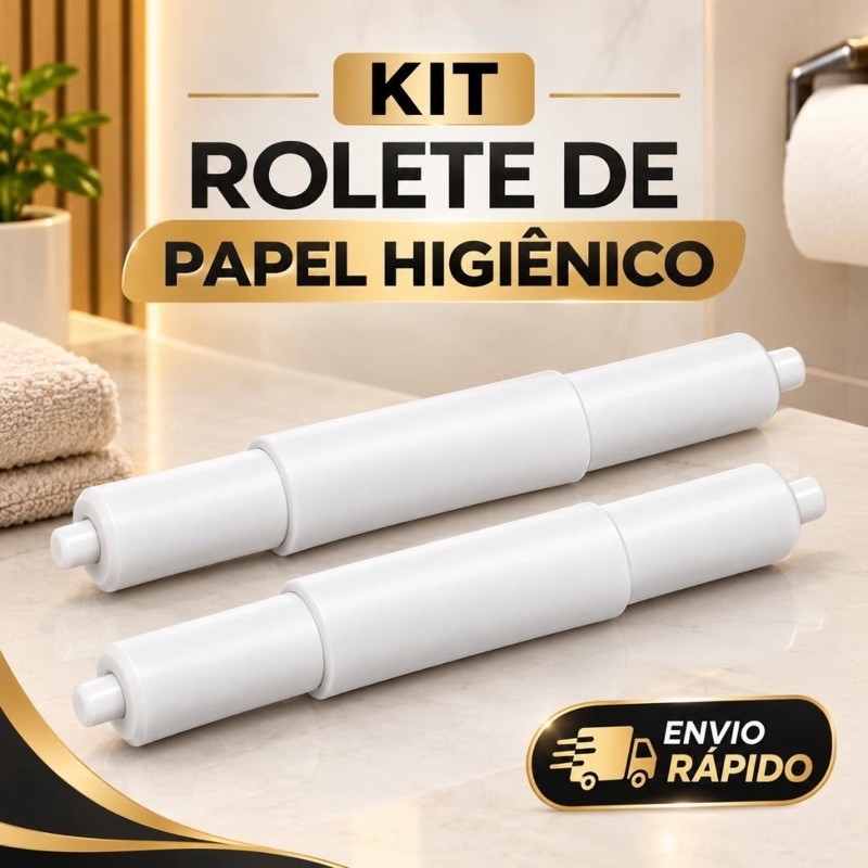 Kit De Rolete Suporte Papel Higiênico Universal Mola Pino Ajustável Reposição para Suporte Porta Papel Higiênico