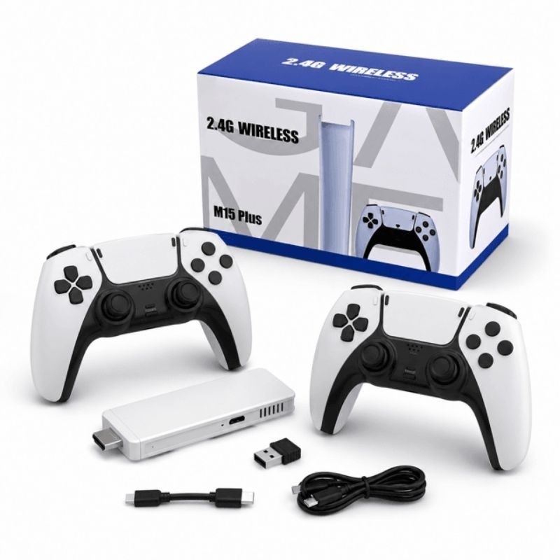 Vídeo Game Stick M15  4k 64gb Hdmi Com 2 Controles Se Fio +20mil Jogos