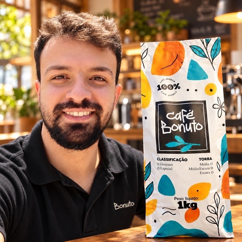 1 Kg Café 100% Arábica em Grãos Bonuto Torra Média