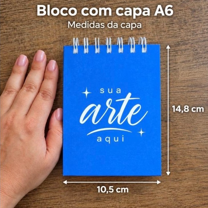 Bloco de notas A6 Personalizado com Capa Dura e Wire-O | Nome, Tema ou Sua Arte — imagem 2 de 2