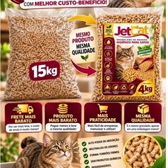 Granulado SUPER PREMIUM de Madeira 4kg para Gatos – Areia Higiênica Ecológica, Super Absorvente, Controle de Odores