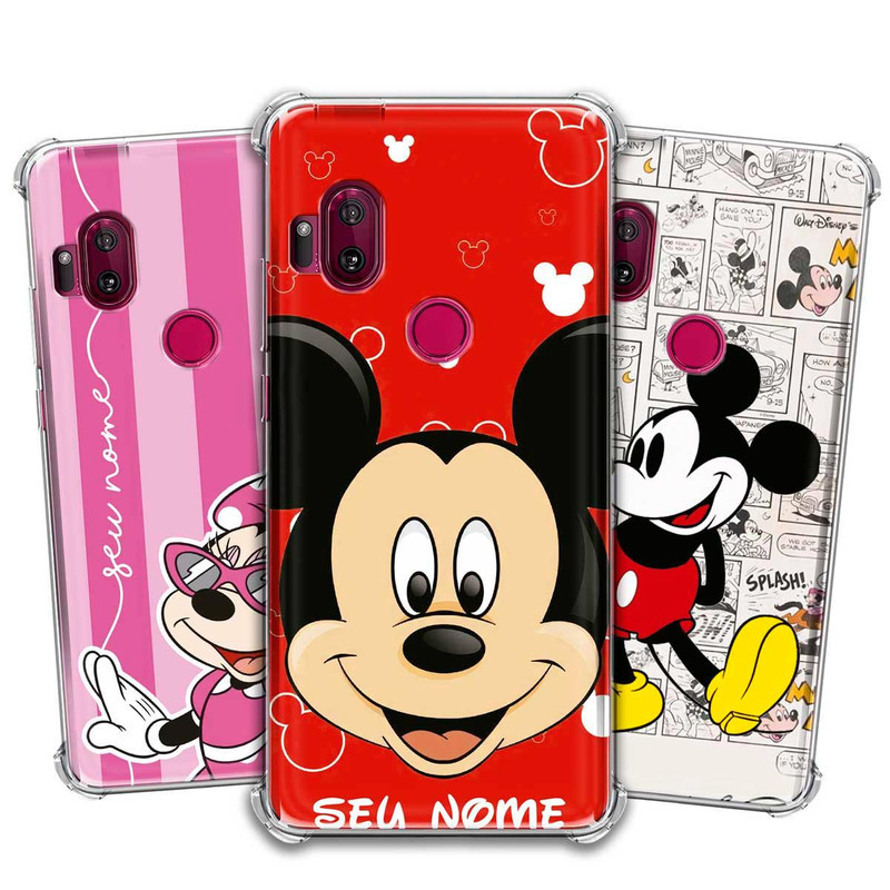 Capa Capinha - Motorola Moto One Hyper - Coleção Mickey e Minnie Personalizada com Nome