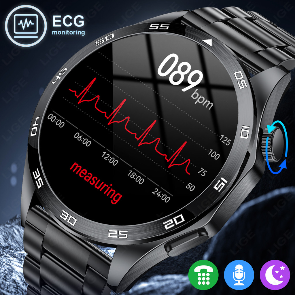 Relógio inteligente masculino nova tela amoled bluetooth chamada à prova dwaterproof água ao ar livre esporte smartwatch