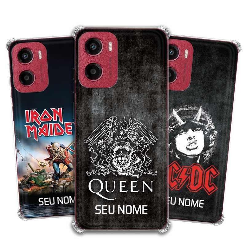 Capa/Capinha - Motorola Moto G05 - Bandas Rock Personalizada (Linkin Park, Iron Maiden) em Oferta na Shopee