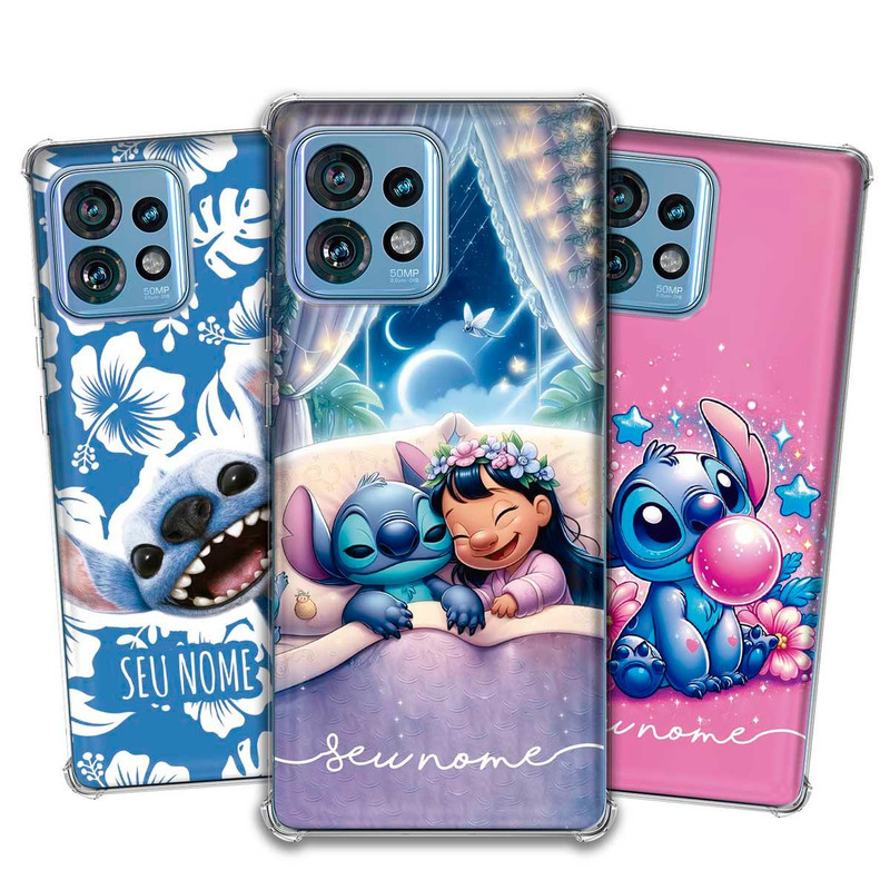 Capa Capinha - Motorola Moto Edge 40 Pro - Lilo e Stitch 2025 personalizada com nome