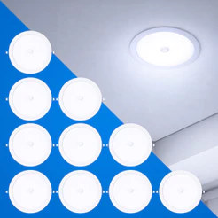 Kit Painel Led Plafon Sensor Embutir ou Sobrepor 6500k Branco Frio 18w ou 24w 22 ou 29cm Branco Seed