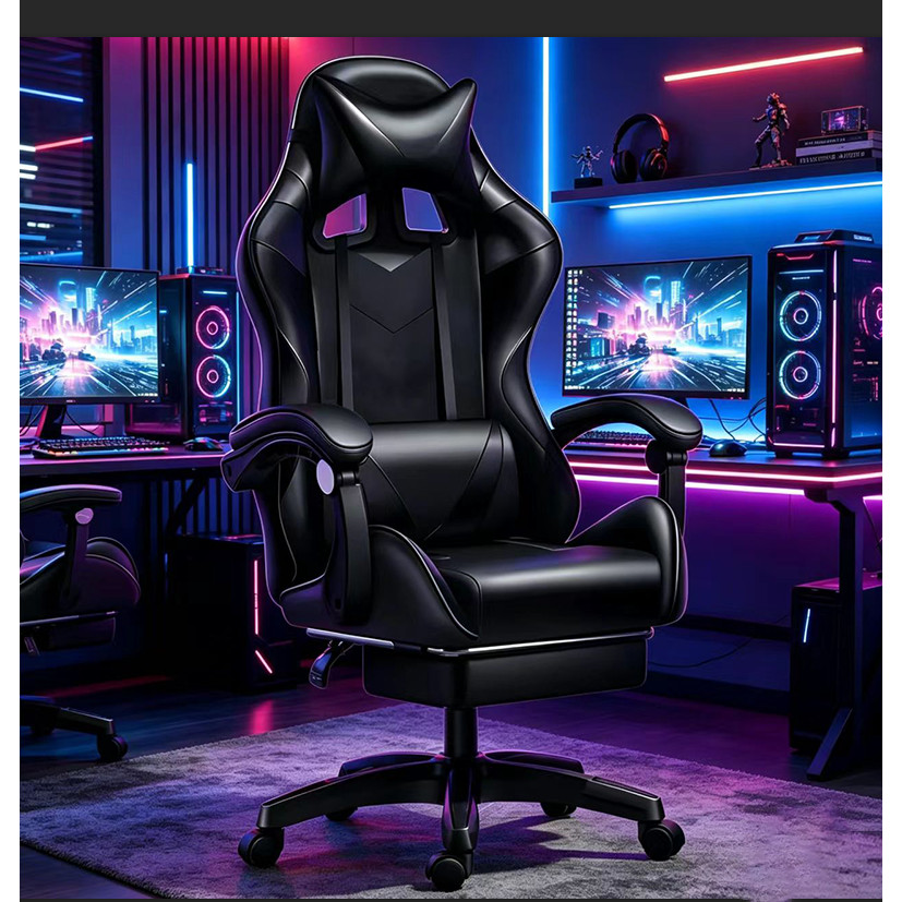 Cadeira Gamer Profissional Escritório Ergonômica Reclinável Confortável Com Rodinha E Apoio Para Pés F19