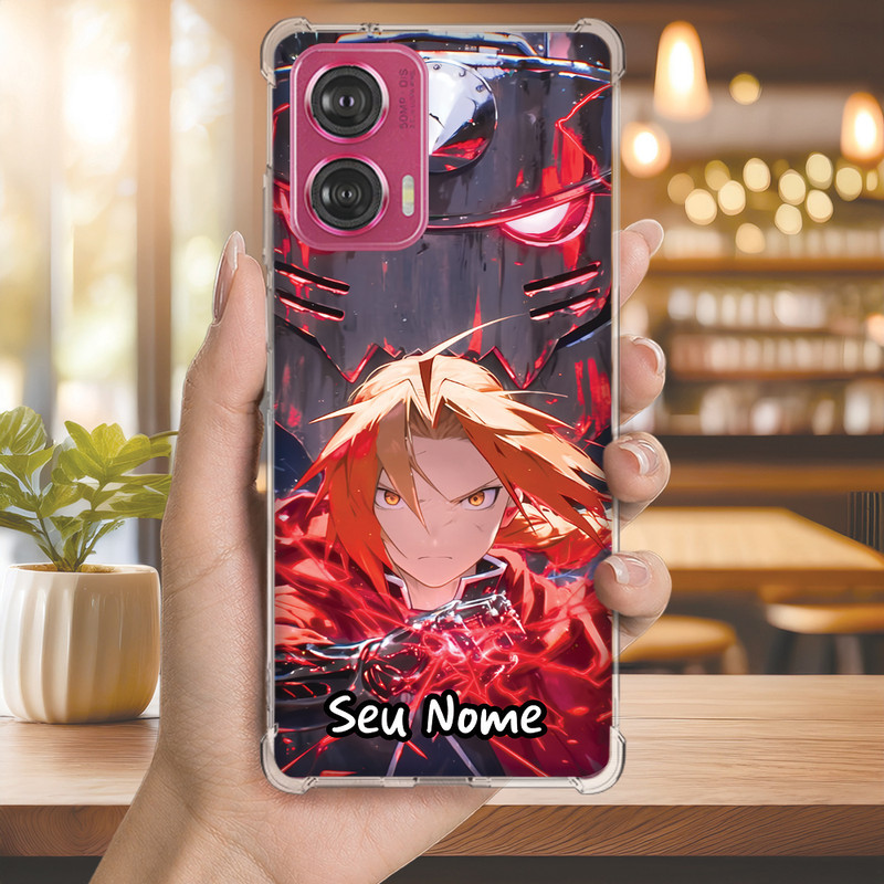 Capa Capinha MOTO G24 G23 G22 G20 G15 G14 G13 Anti-impacto Personalizada anime ALCHEMIST nome (3542)