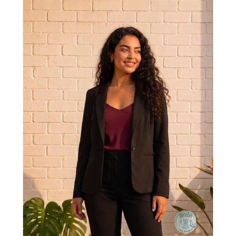 Blazer Feminino Preto Alfaiataria - Tamanho M Elegante e Versátil