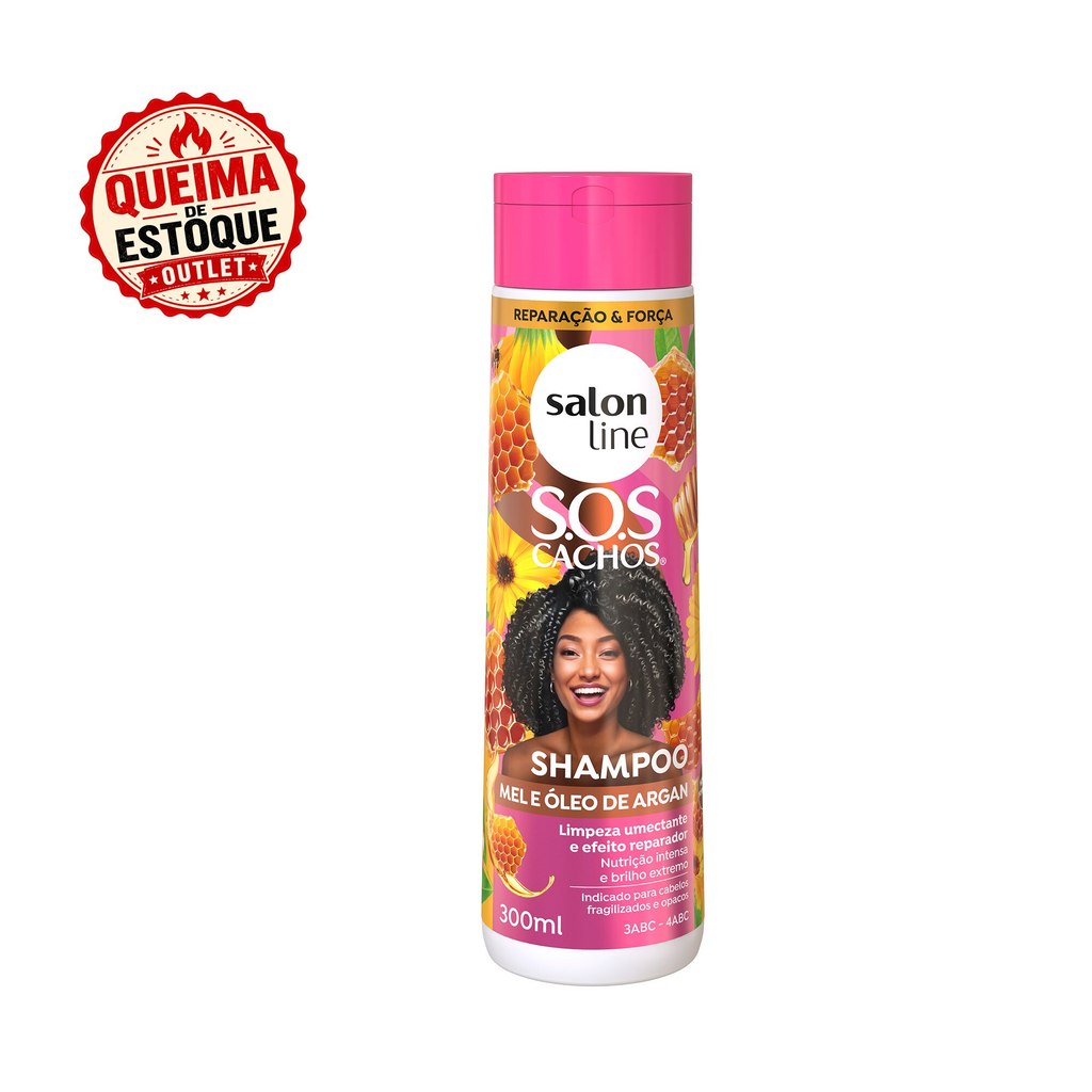 Shampoo SOS Cachos Mel e Óleo de Argan 300ml