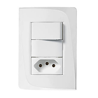 CONJUNTO INTERRUPTOR SIMPLES + TOMADA 20A 250V PEZZI TENDENZA 50000