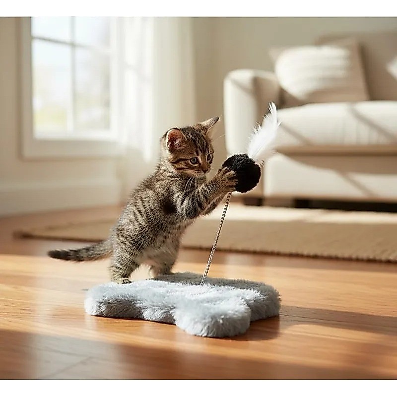 Brinquedo Para Gatos Com Mola E Pena Interativo Divertido Pet Anti Estresse PRODUTO ARTESANAL DE ALTA QUALIDADE