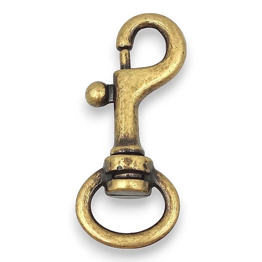 MOSQUETÃO ITALIANO PARA BOLSA E ARTESANATO PET 15MM PREMIUM - 1 UND - OURO VELHO