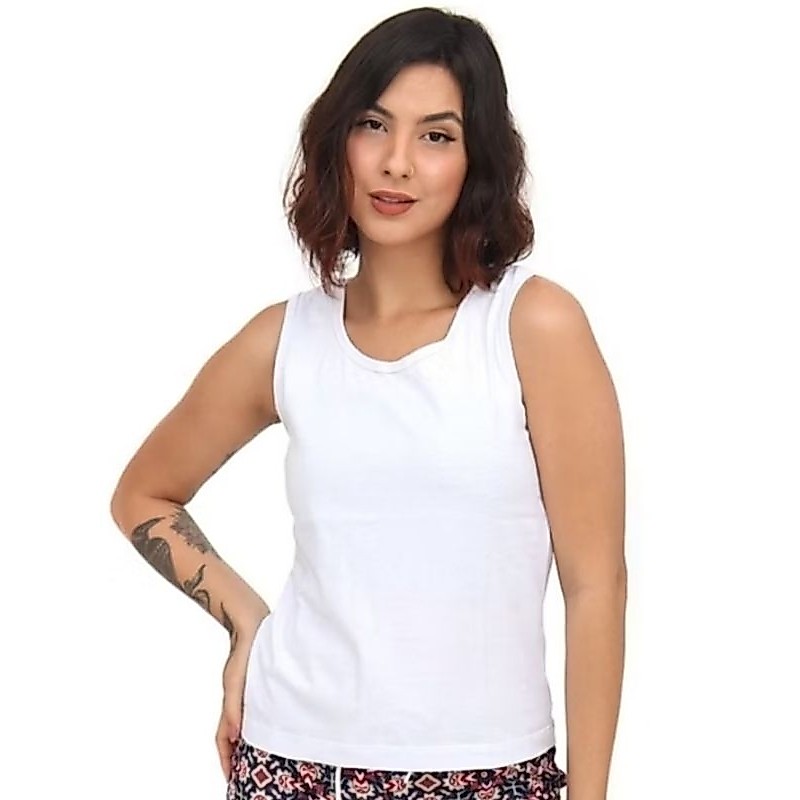blusas feminina regata 100% algodão p ao g1