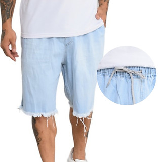 Bermuda Jeans Masculina Básica Bolso / Cós de Elástico 100% algodão / Calção Masculino