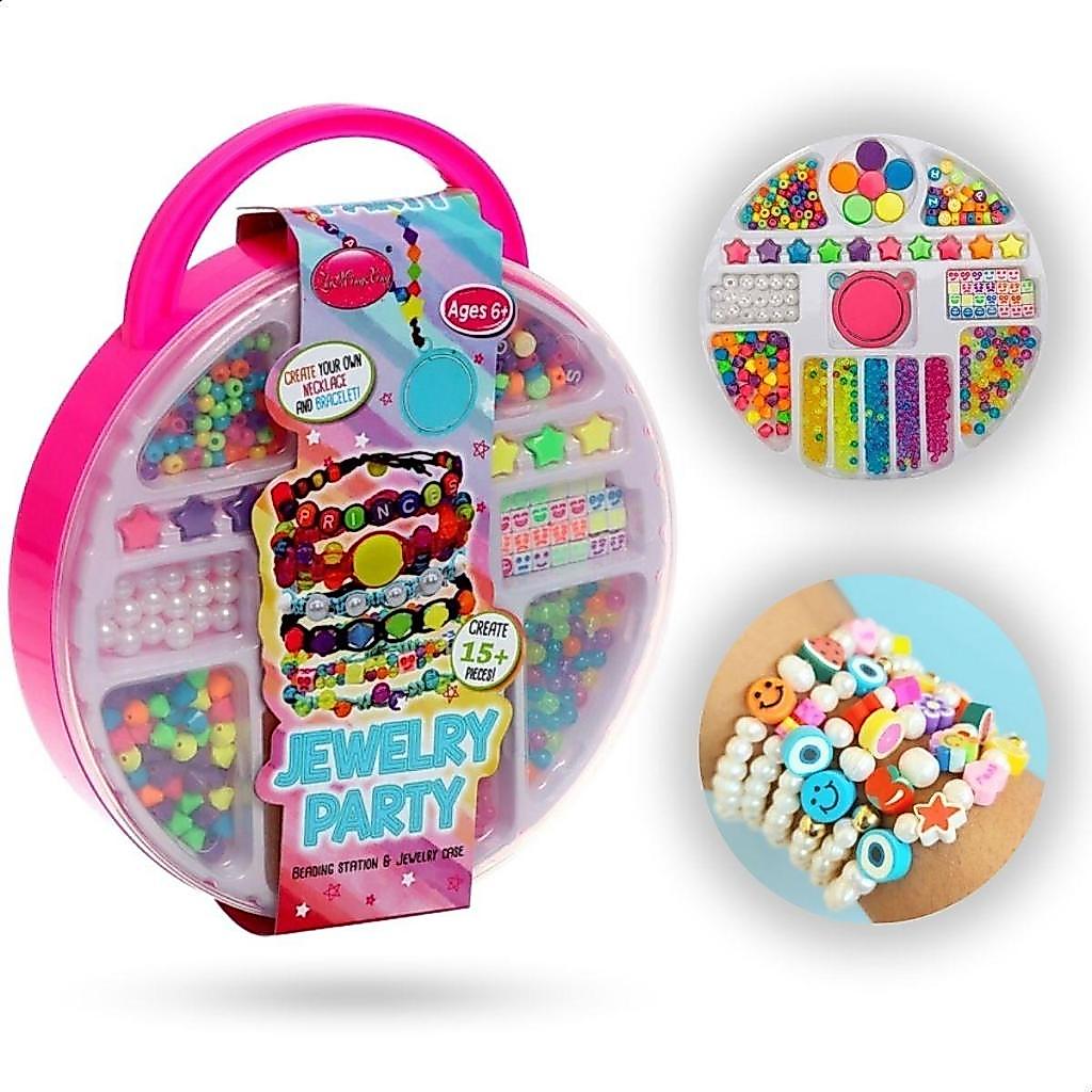 Kit Miçangas Bijuteria Infantil Maleta Iniciante 1000 Peças - Toys Import J24536