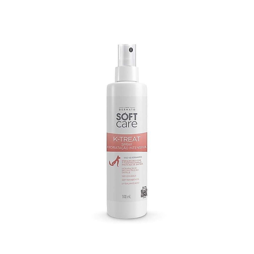 Spray K-Treat Soft Care Hidratação Pele Sensível Cachorro Gato 100mL