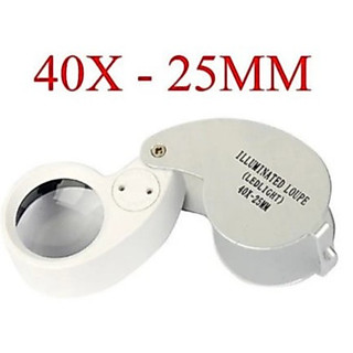 Mini Lupa Gota De  Mão Led Duplo Zoom 40x 25mm Articulada Joalheiro