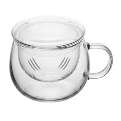 Caneca com Infusor e Tampa Modern 300ml Vidro Borossilicato Lyor para Chá Café Cozinha Mesa Posta Decoração Sala Prática