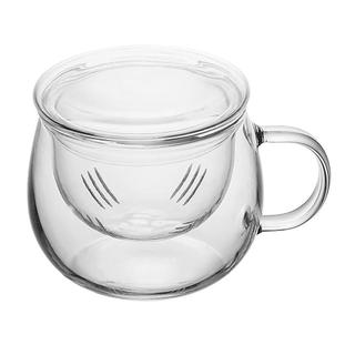 Caneca com Infusor e Tampa Modern 300ml Vidro Borossilicato Lyor para Chá Café Cozinha Mesa Posta Decoração Sala Prática