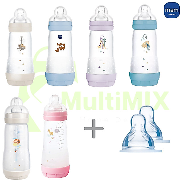 Kit Mamadeira MAM 320ml + Bico X 6m MAM Original Livre BPA Lacrada Fluxo Super Rápido ENVIO IMEDIATO