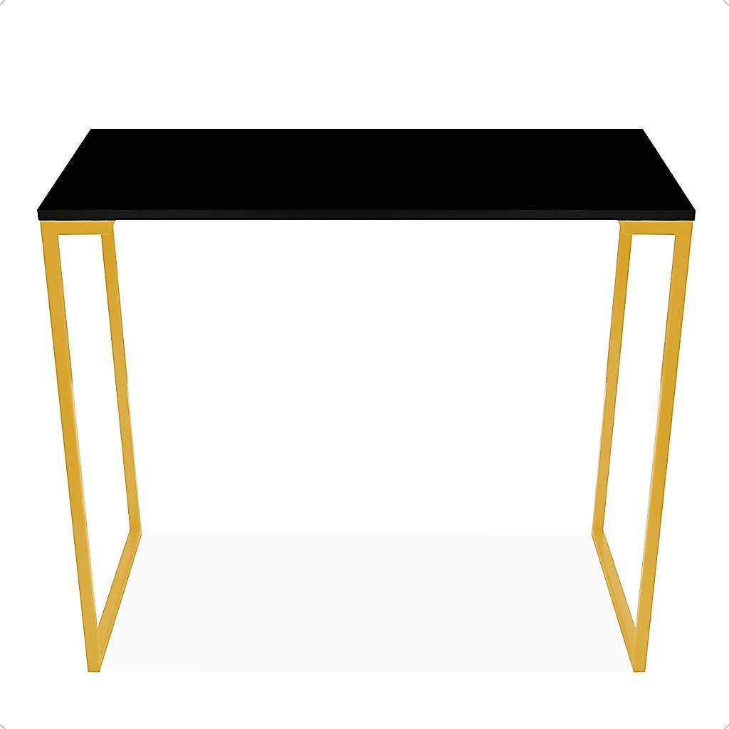 Mesa Diretor Escritório Mesa Industrial Dourado Tampo Preto