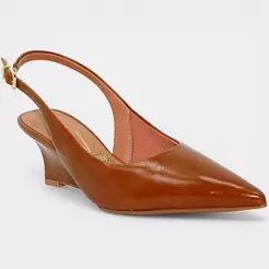 Scarpin Anabela Vizzano Salto Médio - Caramelo
