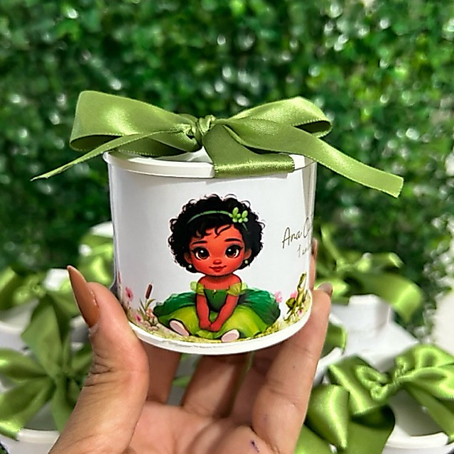 Kit tubolatas personalizadas princesa e o sapo Tiana • Lembrancinha maternidade | batizado | aniversário | • 5x6