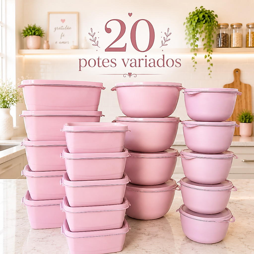 Kit 20 Potes  Variados – Organização e Praticidade