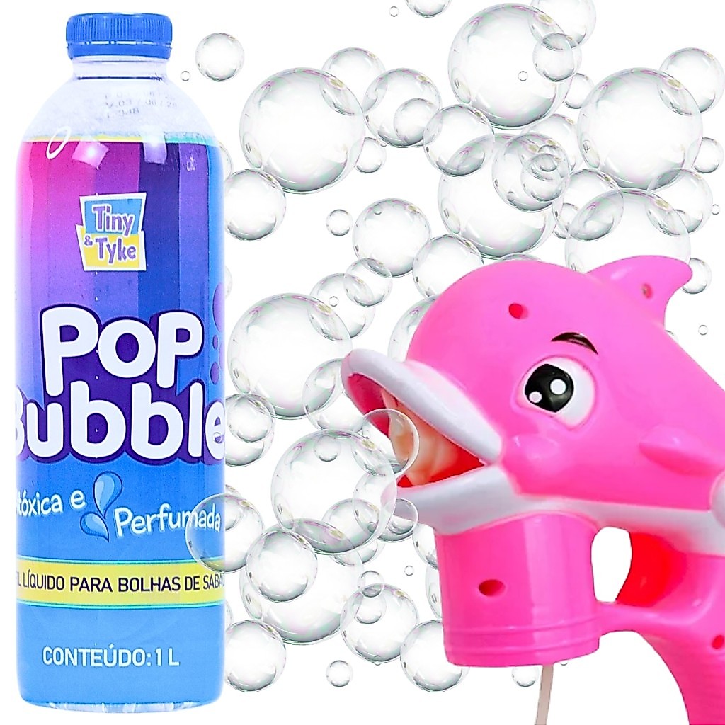 Kit 3 Unidades Refil Bolha De Sabão Liquido Bubble Pop 1L - Tiny & Tyke — imagem 2 de 2