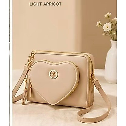 Bolsa feminina formato coração pequena, bolsa casual diária, material sintético liso para uso diário mulher — imagem 2 de 2