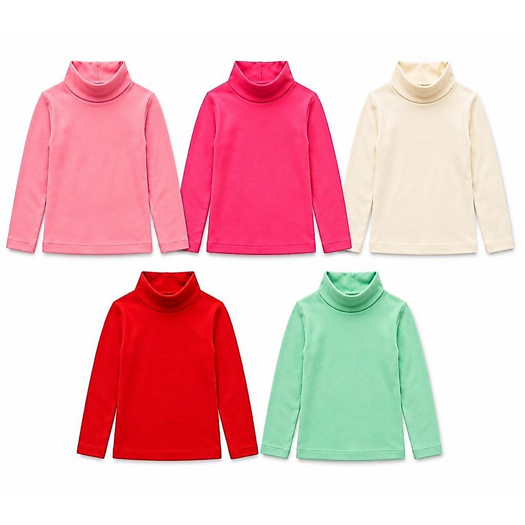 Kit 3 Blusa Ribana Lisa Manga Longa Menina Inverno Infantil Juvenil 1 ao 14 anos