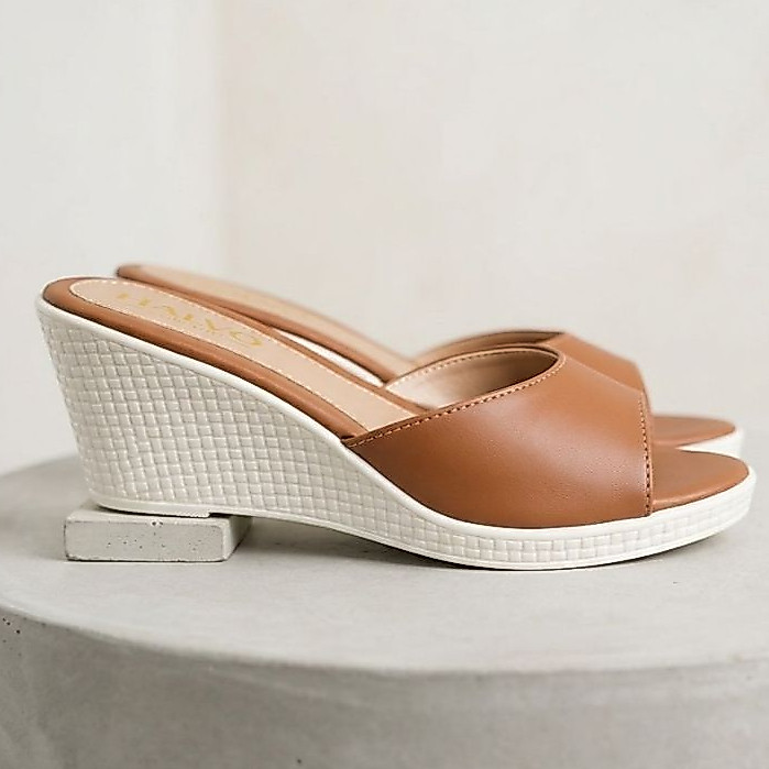 Tamanco Anabela Halvo Sandália Salto Plataforma 6cm Confortável Casual