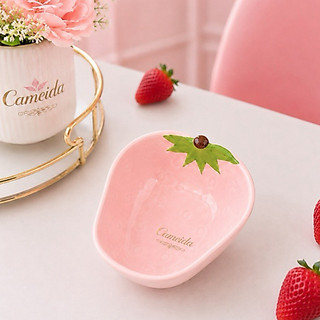Bowl /Mini Tigela / Morango  -Cerâmica-11x9cm-Coleção Frutinhas- Cor Rosa